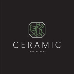 ceramic logo design illustration template symbol home floor decoration with a simple concept of modern home floors as a poster illustration template or decorative ornaments and product brand symbols