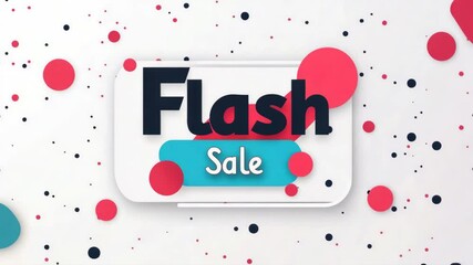 Vibrant flash sale banner with red and blue dots on white background highlighting discount event concept of flash sale - Powered by Adobe