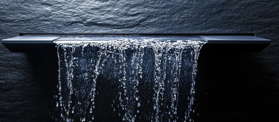 Serene Minimalist Waterfall: A Modern Dark Slate Water Feature