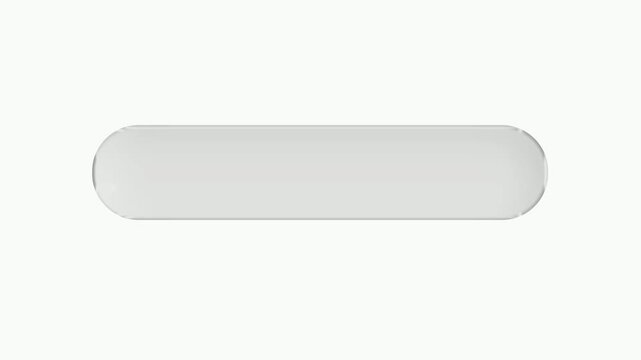 minimal liquid glass horizontal rounded bar sign icon centered animation on white background,trendy design UI.
