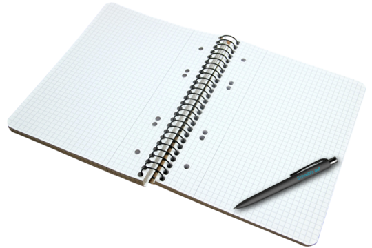 notas, papel, libro, sobre fondo transparente 