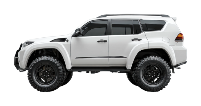 Exploring off-road adventures with a custom suv outdoor wilderness vehicle showcase dynamic perspective cut out png