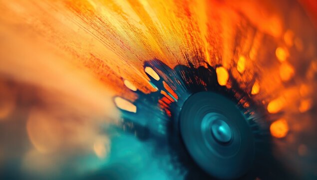 Close-up abstract of vibrant colors, swirling patterns, and textured forms