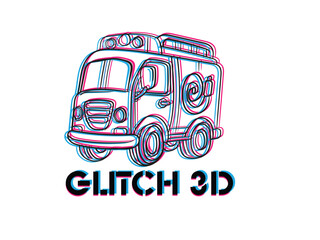 car glitch 3D object for kids education