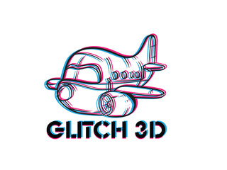 plane glitch 3D object for kids education