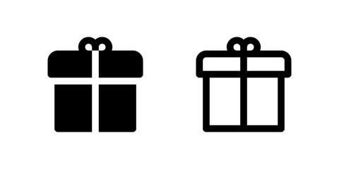Wrapped present icon set for giving, celebration, and seasonal promotions