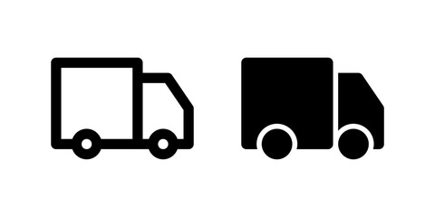 Generic truck icon set for shipping and courier logistics