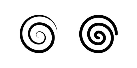 Spiral Icon Set. A black icon of a spiral, representing design or motion.