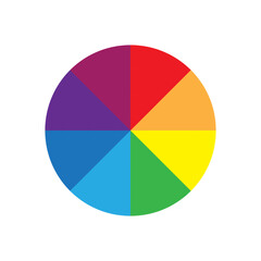 Fototapeta premium Color wheel symbol. Vector illustration. Rainbow spectrum hues.