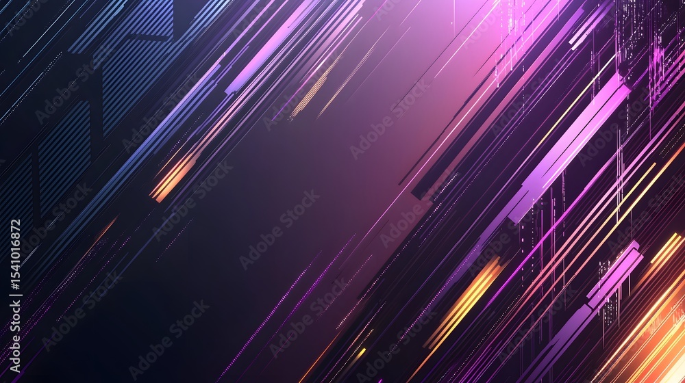 Poster abstract design with diagonal lines and vibrant colors.