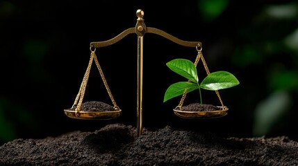 Conceptual image showcases a balance between nature and earth symbolizing harmony and environmental concern.