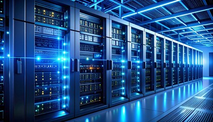 Illuminated data center server array
