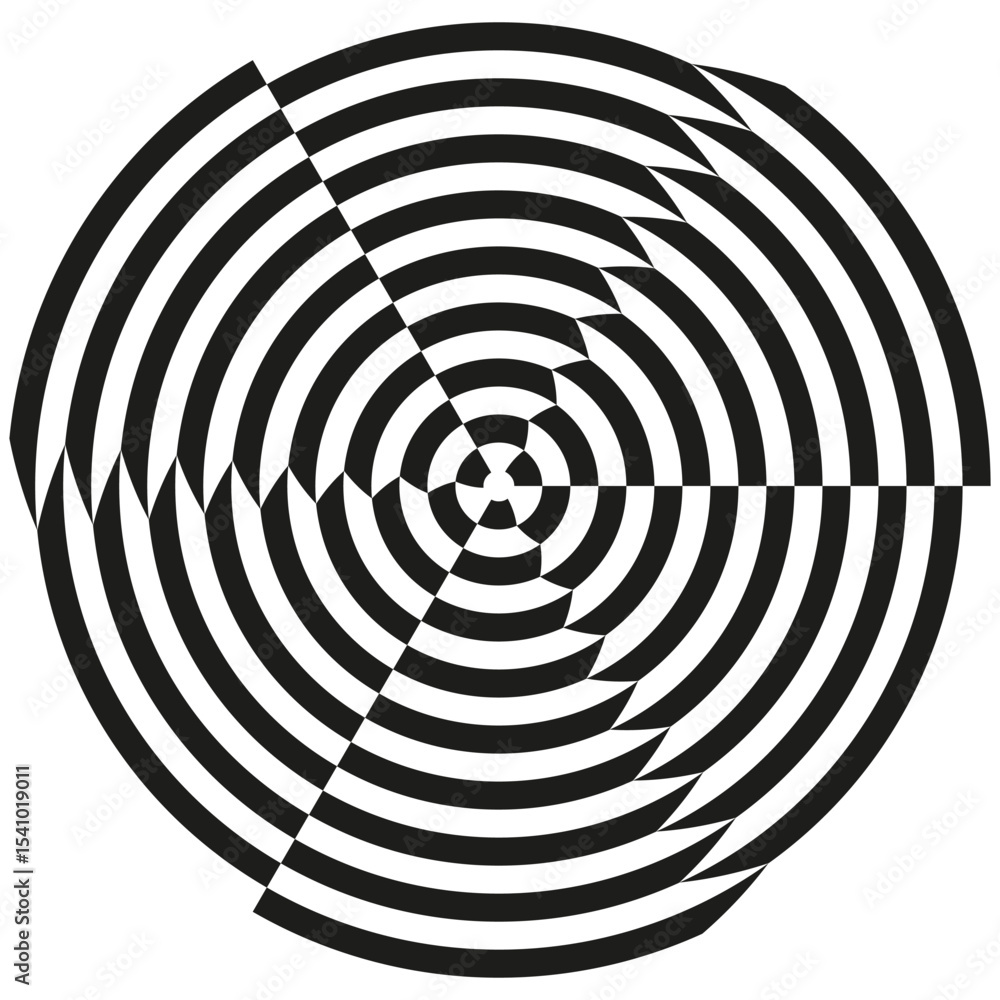Aufkleber circular maze shape. vector labyrinth graphic. abstract round path. optical puzzle symbol.