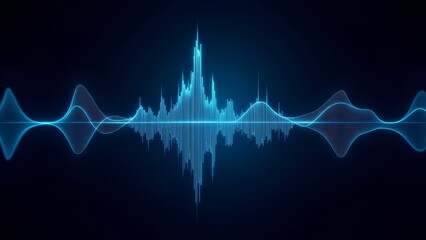 Glowing brainwave pattern on dark backdrop
