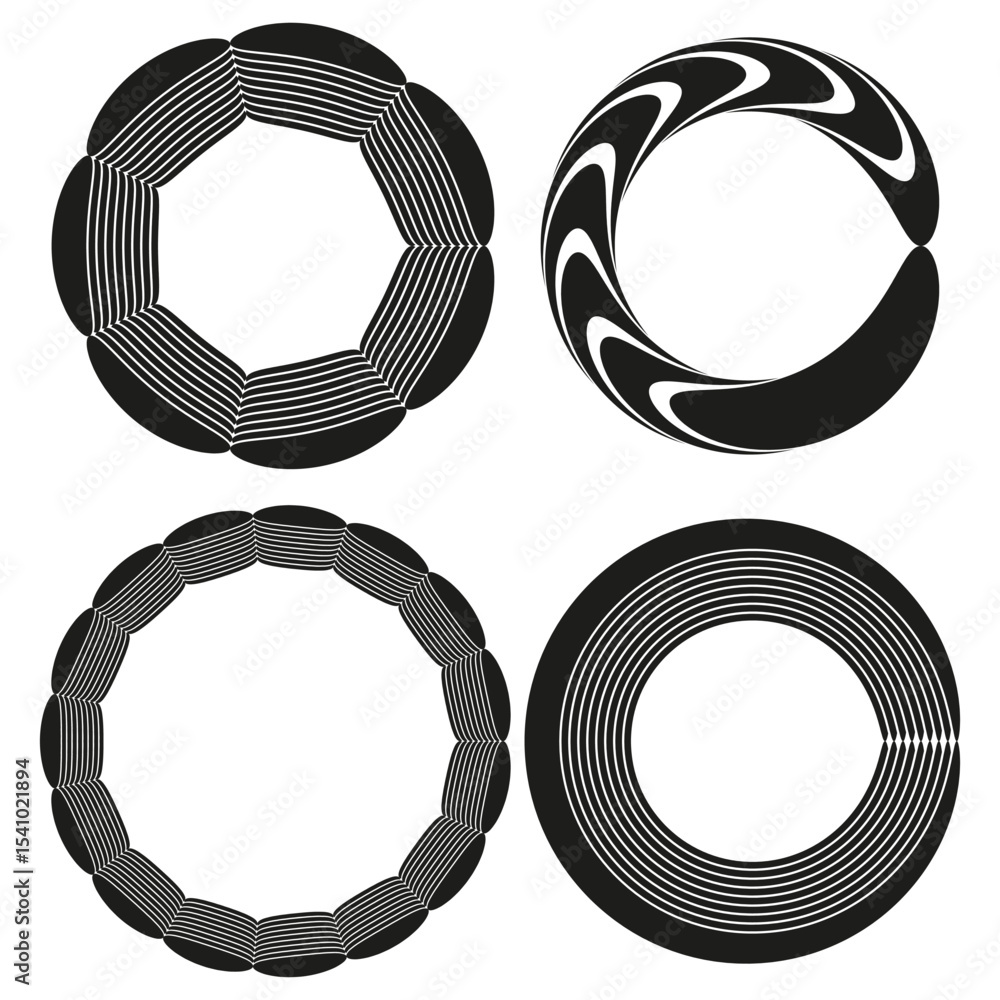 Poster circle ornament symbol. rounded vector shape. modern graphic ring. abstract design element.