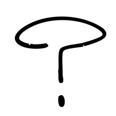 手書きの疑問符・漫符アイコン　ベクター黒	