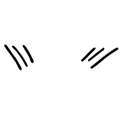 手書きの黒い気づき線　漫符アイコン　ベクター黒