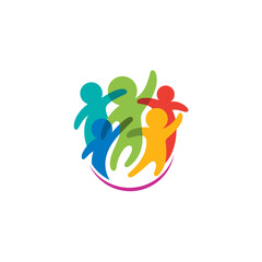 Family care logo with charity design colorful, community logos