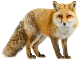 Fototapeta premium Wild fox standing in nature animal forest environment cut out png