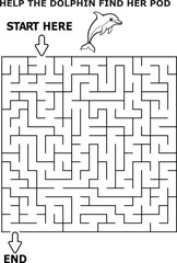 Help the dolphin find her pod maze activity for kids © Bappaditya Roy