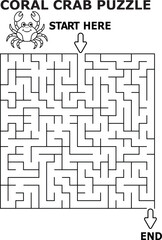 Fun coral crab maze puzzle activity for kids