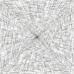 Chaotic star shape. Noisy radial form. Abstract textured figure. Vector black pattern.