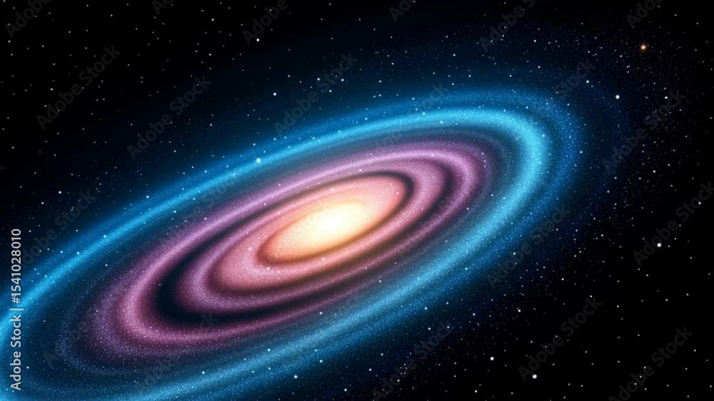 Poster man's eyes revealing colorful spiral galaxy with bright core in deep space generative ai