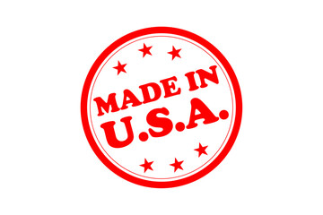 MADE IN U.S.A. - MADE IN U.S.A. text written on Red Rubber Stamp 
