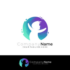 Charity logo with social design vector, charity logos