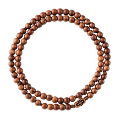 Obraz premium Meditative prayer beads serene space product display natural wood spiritual connection cut out png