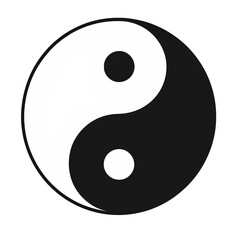 A black and white Yin-Yang symbol representing balance and harmony in opposites.