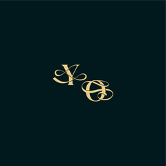 YO letter elegant and curvy style monogram wedding logo initial bold concept design