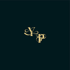 YP letter elegant and curvy style monogram wedding logo initial bold concept design