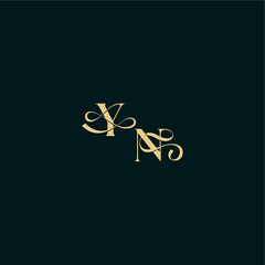 YN letter elegant and curvy style monogram wedding logo initial bold concept design
