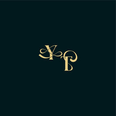 YT letter elegant and curvy style monogram wedding logo initial bold concept design