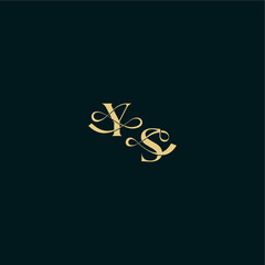 YS letter elegant and curvy style monogram wedding logo initial bold concept design