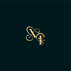 Obraz premium XF letter elegant and curvy style monogram wedding logo initial bold concept design