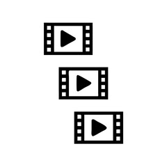Fototapeta premium Series Three Stacked Video Thumbnails with Play Icon