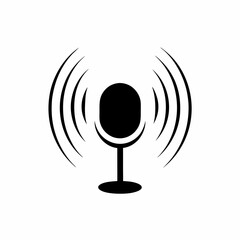 Podcast Microphone Icon Creative Minimal Round Mic