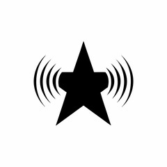 Podcast Rating Icon Star Symbol with Sound Wave Vector