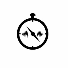 Podcast Timer Icon Small Timer with a Sound Wave Design