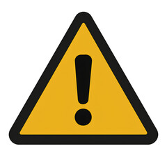 A yellow warning triangle with a black exclamation mark to indicate caution or danger.