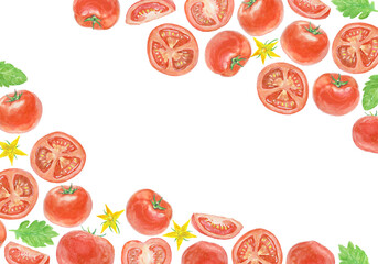 水彩絵の具で描いたトマト背景