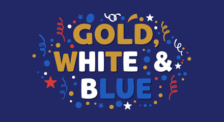 Fototapeta premium GOLD< WHITE & BLUE