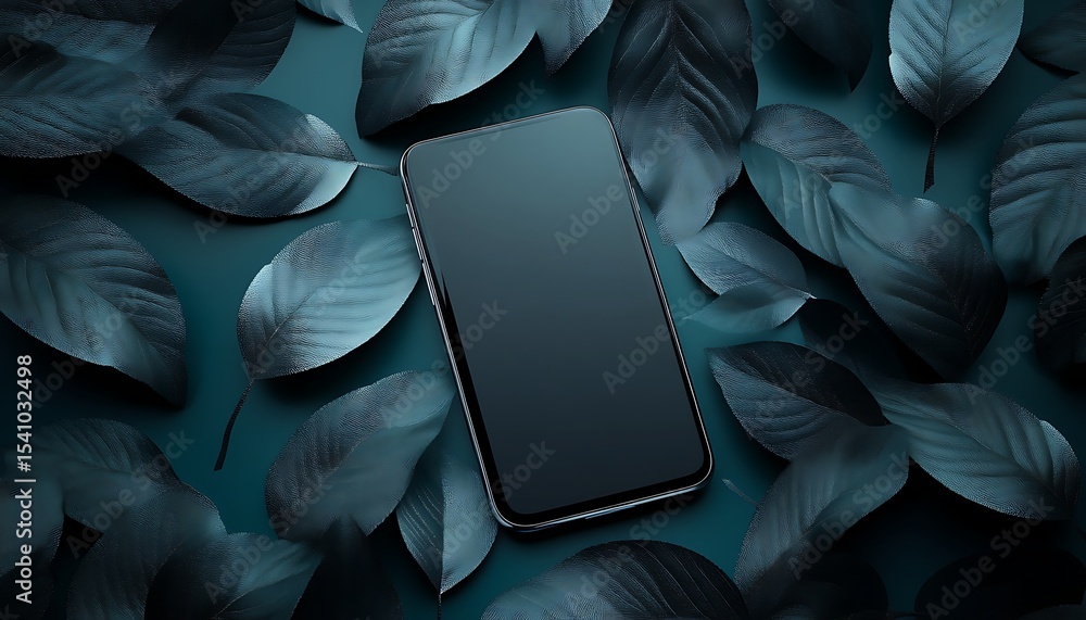 Poster smartphone mockup with blank screen on white background. 3d rendering