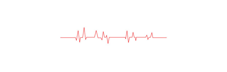 Heart rate pulse rhythm line illustration with editable stroke. Stock Vector.