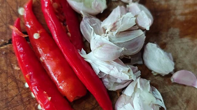 Fresh chili and garlic