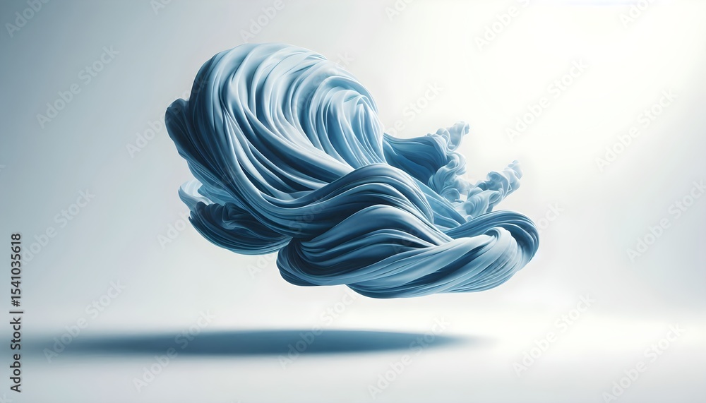 Poster high-resolution fabric visual showing gentle twist and surreal motion in clean and modern abstract s