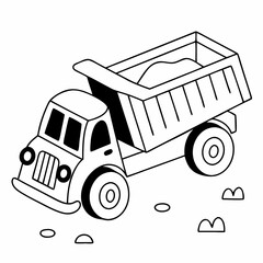 Flat Design Truck Illustration Black Transport Symbol for Web and Graphic Use