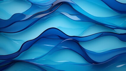 Fototapeta premium Abstract Blue Wave Background Fluid, Dynamic, and Serene Design